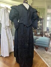 Antique 1880s Black Jet Beaded Dress  AS IS picture