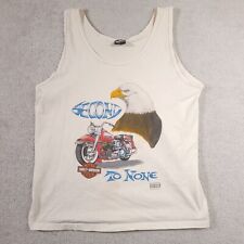 VTG 80s Harley Davidson Shirt Mens Large Tank Top Sleeveless USA White Stained picture