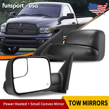 Pair Power Heated Tow Mirrors for Dodge Ram 02-08 1500 /03-09 2500 3500 Flip Up picture