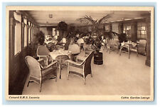 c1910s Interior Cabin Garden Lounge Cunard RMS Laconia Unposted Postcard picture