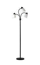 Mainstays 3 Head Adjustable Floor Lamp, Black with White Plastic Shades, Classic picture