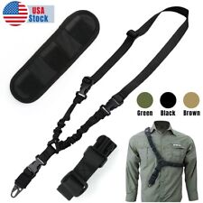 Tactical Single One Point QD Bungee Gun Rifle Sling + HK Clip + Shoulder Padded picture