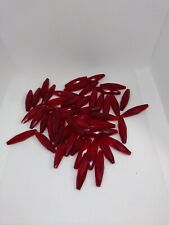 50 Vintage Cranberry Red Faceted Long Glass Beads picture