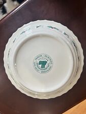 Longaberger Woven Traditions Pottery 10” Pie Plate Christmas Holly USA picture