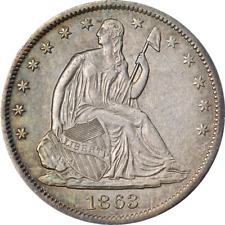 1863-S Seated Half Dollar Choice AU/BU Details Great Eye Appeal Strong Strike picture