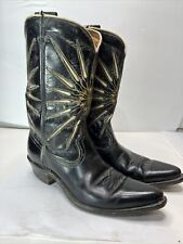 Vintage ACME Peewee Shorty Cowgirl Boots 6.5 Starburst Inlay 60s 70s Made In USA picture