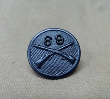 WWI US Army 69th Infantry Regiment Collar Disk, New York's Famous Fighting 69th picture