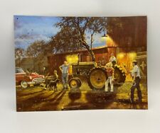 Pitchin for a double ringer John Deere Farm Sign Vintage Rustic Barn picture