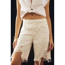 Anthropologie Citizens of Humanity Ambrosio Shorts in White Noise Size 29 picture