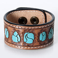 82AD American Darling ADBRF188 Hand tooled carved Genuine Leather Bracelet women picture