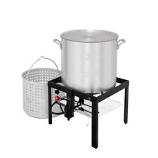 Creole Feast 80 QT Seafood Boiler with Strainer Outdoor Crawfish Cooker picture