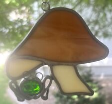 Tiffany Stained Glass Small Hand Crafted Frog And Mushroom Suncatcher-Read Descr picture