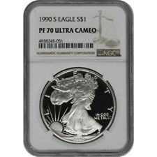1990 -S American Proof Silver Eagle One Dollar Coin NGC PF70 Ultra Cameo SKU 1 picture