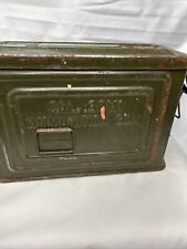 Vintage Flaming Bomb US WWII .30 Cal M1 ammo  ammunition box - METAL-NICE SOLID picture