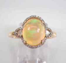 2.00Ct Oval Cut Natural Fire Opal Vintage Engagement Ring 14k Yellow Gold Plated picture