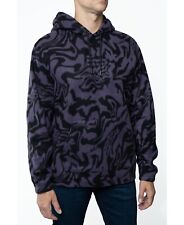 Lazer Men's Purple Swirl Polar Fleece Hooded Sweatshirt Size Medium picture