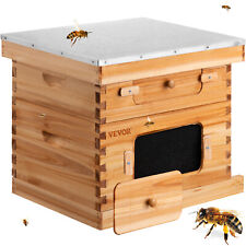 VEVOR Beehive Box Kit Bee Honey Hive 20 Frames 1 Deep 1 Medium Natural Fir Wood picture