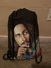 Rasta Bob Marley W/ Drawstring Bag Knapsack Bookbag Jamaica Reggae picture
