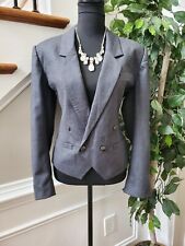 Vintage Villager Gray 100% Wool Long Sleeve Buttons Front Jacket Blazer Size 8 picture