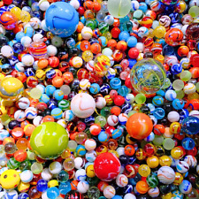 Premium Mixed Glass Mega Marbles for Sale Modern to Vintage Lot Pound lbs. picture