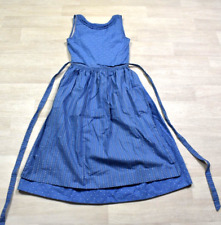 50s Cotton Fit Flare Midi Dress Audrey Dress Metal Zip VTG 1950s Matching Apron picture