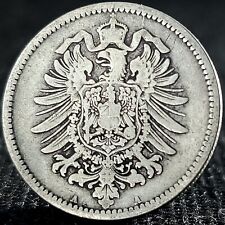 Deutsches Reich 1873-1887 Genuine German Empire 1 Mark 90% Silver Coin (.900) picture
