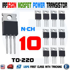 10pcs IRF520 IRF520N N-Channel IR Power MOSFET Transistor TO-220 9A 100V USA picture