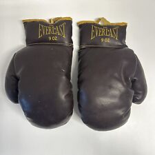 Vintage Everlast 9oz Boxing Gloves Vintage Brown with Yellow Trim Youth picture