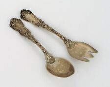 ANTIQUE 1894 GORHAM STERLING SILVER IMPERIAL CHRYSANTHEMUM SPOON FORK SET SMALL picture