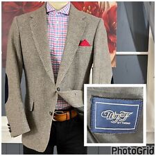 Vintage Farah Tweed Blazer Mens 44R Slim Fit Jacket Basket Weave Sport Coat picture