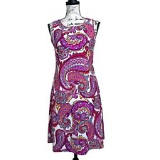 Jude Connally Beth Dress Sleeveless Paisley Jude Cloth Sheath Colorful Size S picture