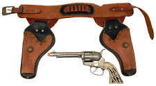 VTG FANNER 50 Pistol Cap Gun MATTEL Fixed Cylinder Antique W/ Leather Holster picture