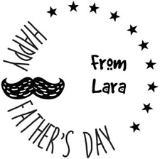 Happy Father's Day Stamp with Moustache & Stars - Custom Name of Son/Daughter picture