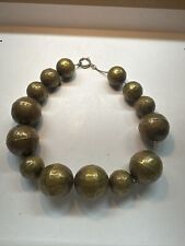 Vintage Brass Bronze Copper Graduated Hollow Bench Beads On The Chain picture
