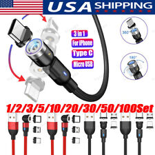 180°+360° Rotate Magnetic Charger Cable Phone Fast Charging Type C Micro USB Lot picture