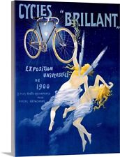 Cycles Brilliant, Vintage Poster, by Canvas Wall Art Print, Bicycling Home Decor picture