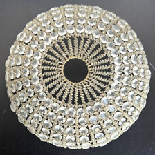 Antique Shabby Chic French Beaded Crystal Ceiling Dome Light Shade Chandelier picture