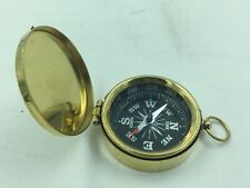 Nautical Brass Pirate Compass W/ Lid, Mini Pocket Style Pendant 1.75
