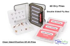 60 Fly Fishing Flies Dry Fly Assortment And Lear Series 3200 Water Proof Fly Box picture