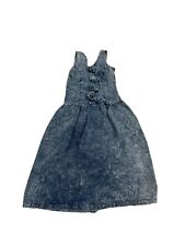 Women’s Vintage 1980's Mizz Lizz Denim Jumper Dress Acid Wash Size 9/10 picture
