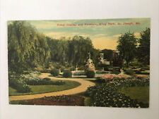 Floral Displays And Fountain Krug Park St. Joseph Missouri 1914 Vintage Postcard picture