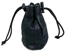 Soft Genuine Leather Drawstring Wrist Pouch spring locks Coin Purse picture