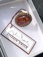 Vintage Signed Stephen Dweck Bronze Amber Ring Size 6 picture