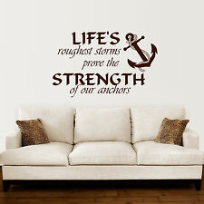 Anchor Wall Decal Quotes Nautical Sayings Wall Vinyl Sticker Bedroom Decor ZX142 picture