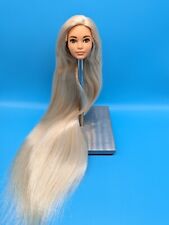 OOAK Custom Reroot Barbie Fashionista Doll 64 Head Only Long Blonde Hair picture