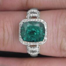 14KT White Gold 1.70Ct 100% Natural Zambian Emerald IGI Certified Diamond Ring picture