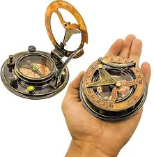 Compass Sundial Gilbert Brass Antique Sons Nautical London Vintage 3.5