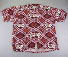 Vintage Big Dogs Shirt Mens 3XL Red Hawaiian Button Up Casino Cards Poker Camp picture