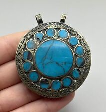 Wonderful antique Afghanistan unique turquoise stone oldSilver pendant picture