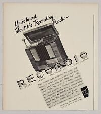 1940 Print Ad Recordio Recording Radio Phonograph Player Wilcox-Gay CharlevoixMI picture